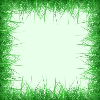 Grass frame with black copy space inside - light green background