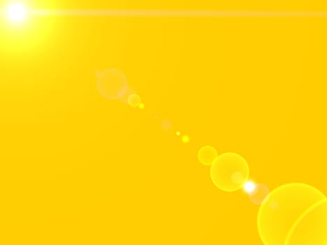 Light flares over a bright yellow background