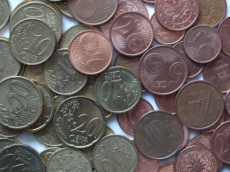 Euro coins money (European currency) useful as a background