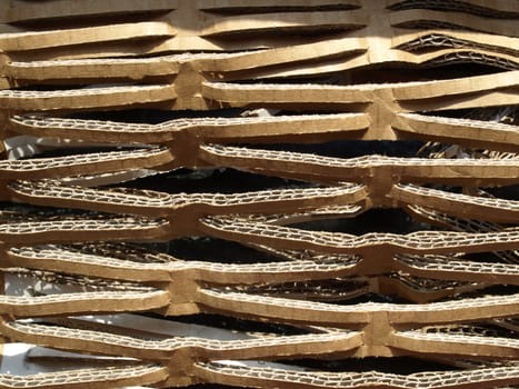 Brown corrugated cardboard used as packaging