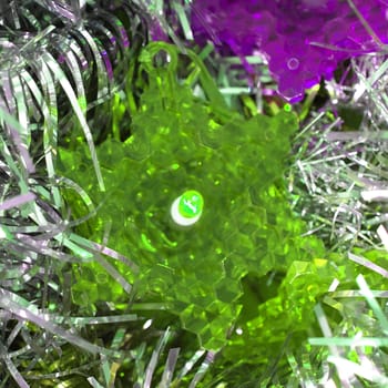 Tinsel and lights for Christmas tree decoration
