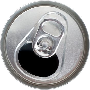Top Down View of an Open Silver Soda Pop Can