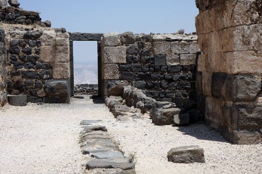 Belvoir fortress inside with a view to jordan valley