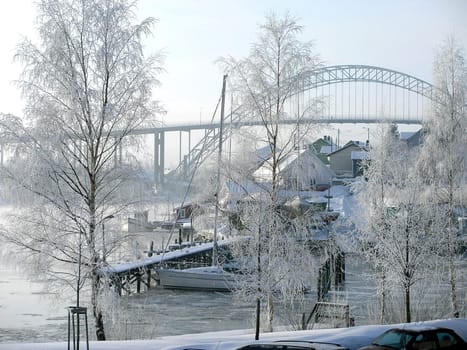 A cold winters day in Fredrikstad, Norway