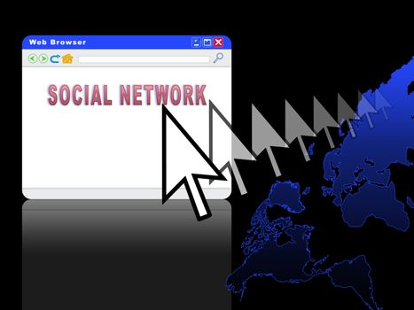 Conceptual image of global communication and social network
