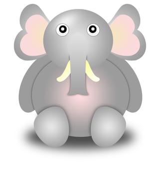 elephant. Illustration cartoon style. white background
