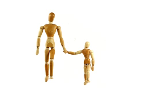 Father and son walking holding hands