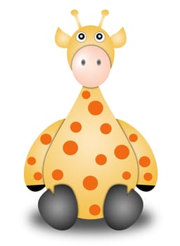 giraffe. Illustration cartoon style. white background