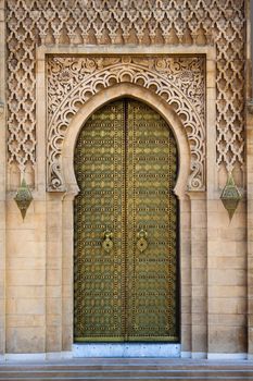 Royal entrance to the mosque in Rabat, Morocco