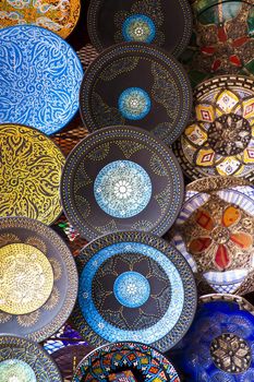 Handcrafts shot at the market in Marocco