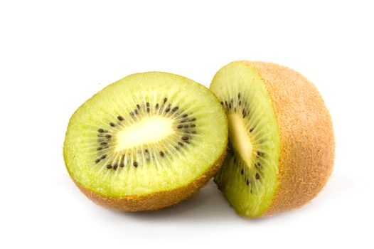 Parts of a kiwi isolated on a white background
