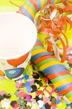 Confetti and serpentine as decoration for carnival

