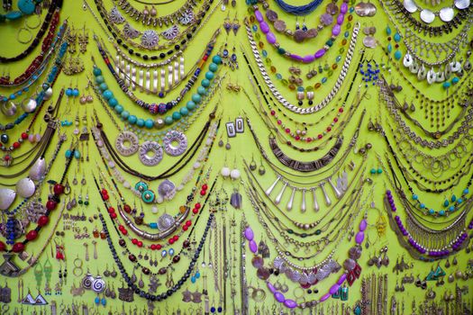 Display of moroccan jewellery at the local market