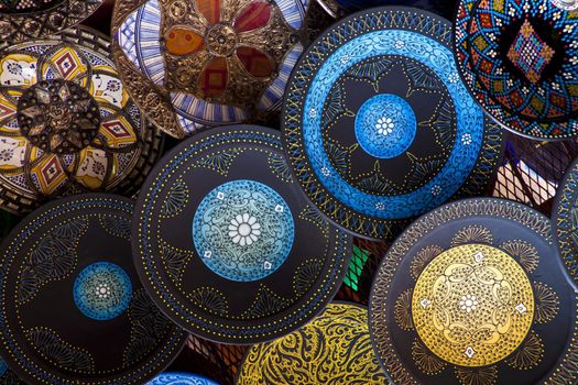 Handcrafts shot at the market in Marocco