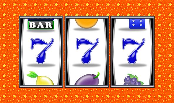 aligned symbols and win in slot machine