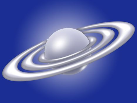 Saturn, the planet illustration with rings