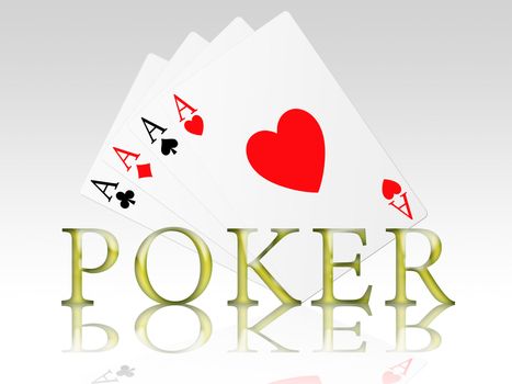 Illustration of the four aces signs of poker
