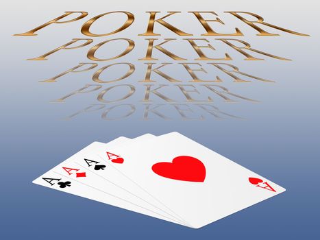 Illustration of the four aces signs of poker
