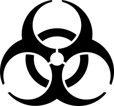Absolutely symmetric, accurate and simple emblem biohazard