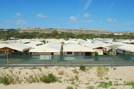 camping park landscape on a beach area