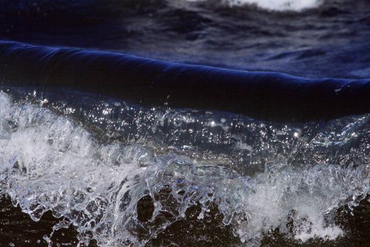 Waves splashing just before the beach