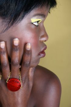 Beautiful young African female model with accessories