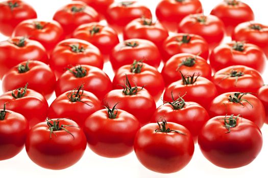 lots of tomatoes isolated on white