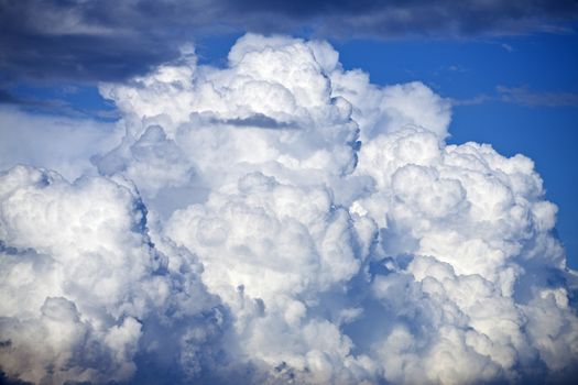 big thunder cloud and blue sky