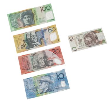 australian notes, polish cash