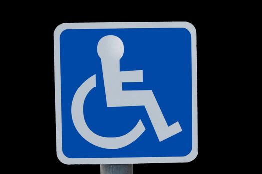 universal wheel chair sign isolated on black