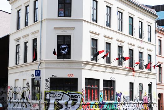 The squatted Blitz house in Oslo, Norway.