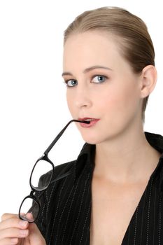 Beautiful young business model in professional attire