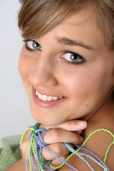 Beautiful teenage female with an angelic face