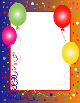 illustration of a colorful party background with balloons