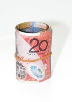 roll of fifty dollar notes