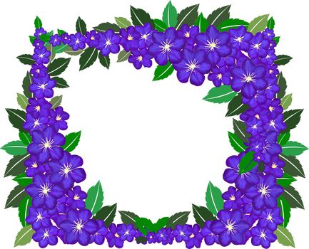 illustration of a flower frame on white background