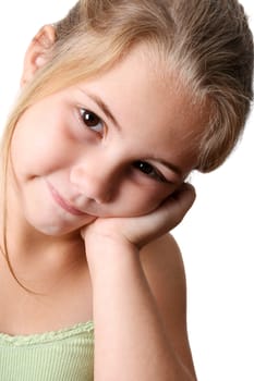 Beautiful young girl with deep brown eyes
