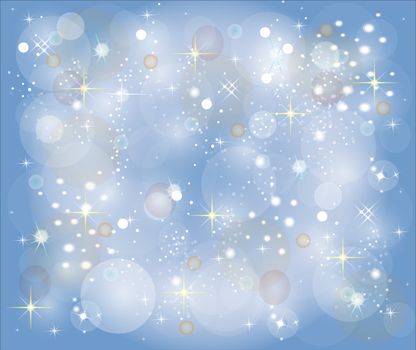 illustration of a sky blue christmas background with stars
