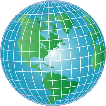 illustration of a 3d globe north and south america
