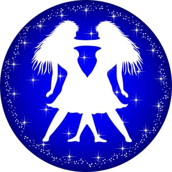 a illustration of a zodiac button gemini