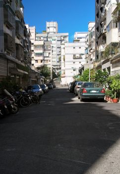 It is a beautiful cityscape of street in Taipei.