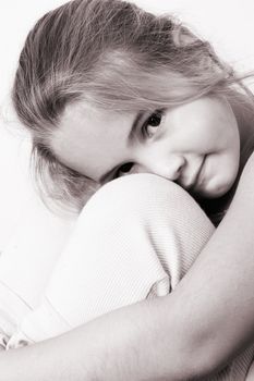 Beautiful young girl with deep brown eyes
