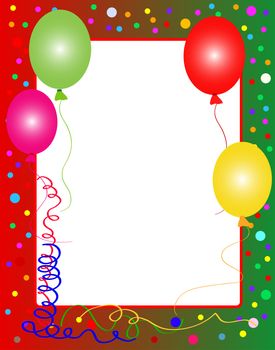 illustration of a colorful party background with balloons