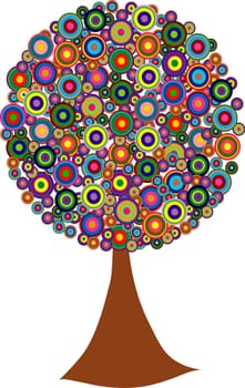 illustration of a colorful art tree