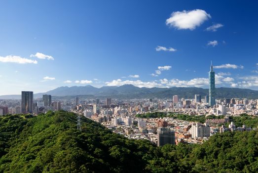 It is a beautiful cityscape in Taipei of Taiwan.