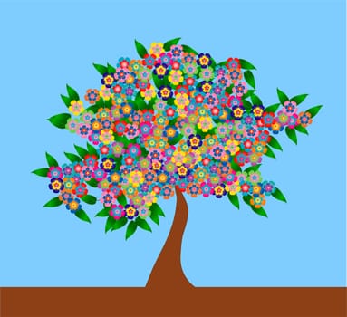 illustration of a colorful tree