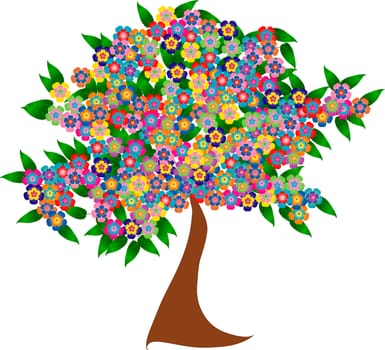 illustration of a colorful tree