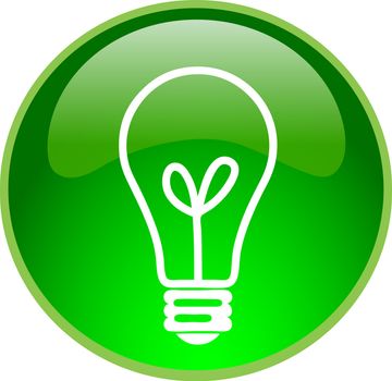 illustration of a green bulb button