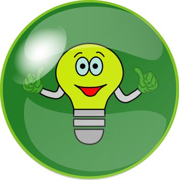 illustration of a button with green bulb