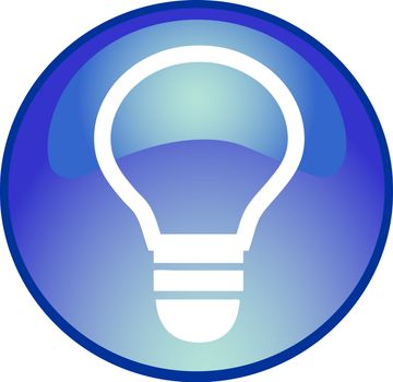 illustration of a blue  bulb button